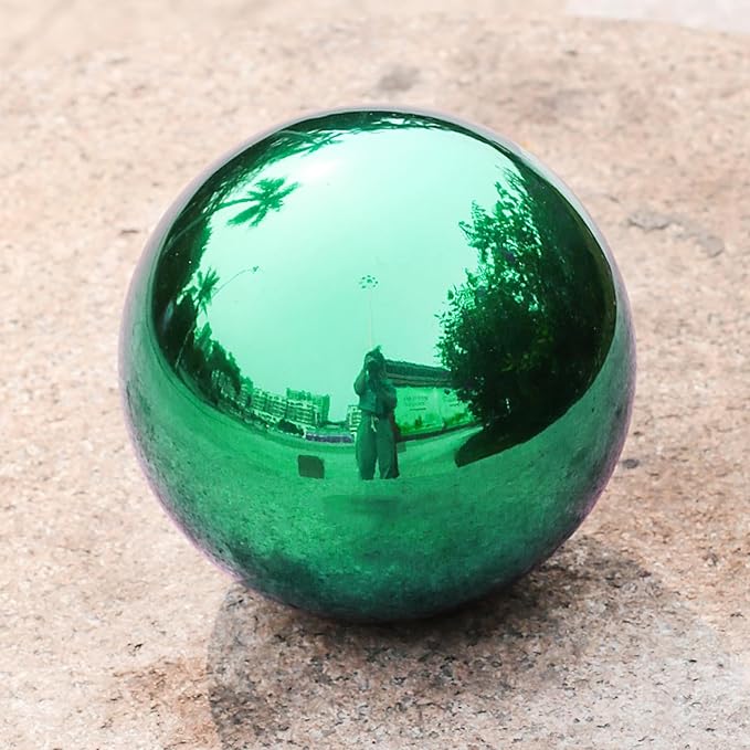 Stainless Steel Gazing Ball,10inch Green Gazing Globe