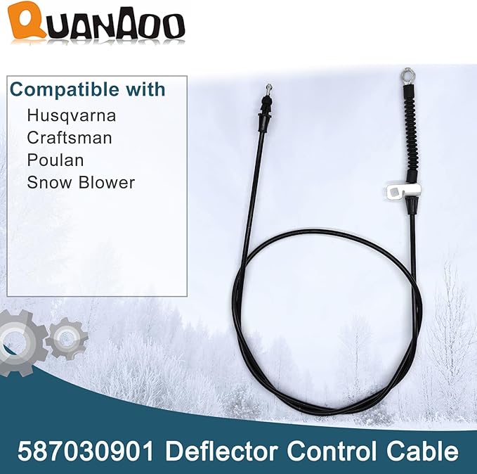 Deflector Control Cable 587030901 for Husqvarna 24" 27" 30" Craftsman Poulan Jonsered Snow Blower Superseded to 532420672 532421164 585271601