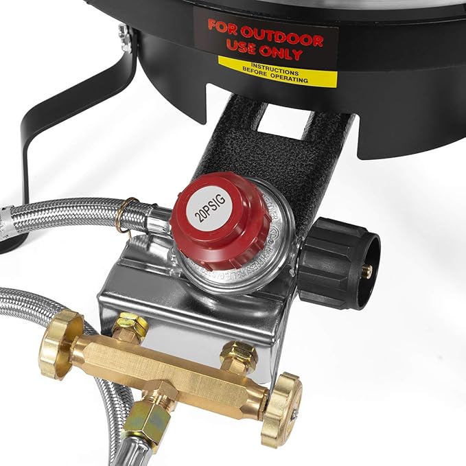 Barton 3PCS 52 Quart High-Pressure Turkey Deep Fryer Propane Burner All Purpose 80,000 BTU Boiler Roaster Seafood Crawfish Pot Boiling Cajun Gas Stove
