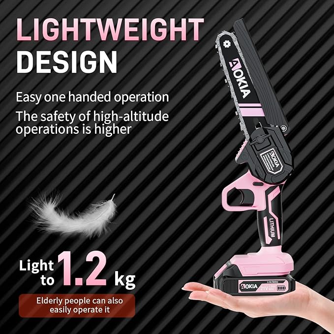 Mini Chainsaw, 6 inch Mini Chainsaw Cordless, Small Hand held Electric Power Chain Saw 2 Battery Powered Operated, Household and Garden for Tree Trimming Wood Cutting, Gifts for Father Husband Men