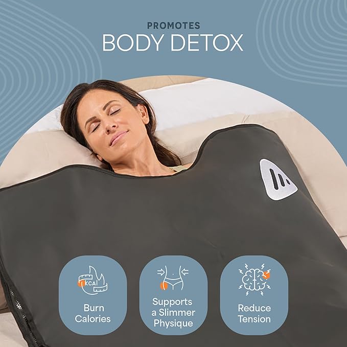 LifePro RejuvaWrap Far Infrared Sauna Blanket for Detox & Relaxation – Available in 5 Colors & 3 Models – Portable Sauna Blanket Infrared for Muscle Relief, Circulation & Recovery – 9 Heat Levels