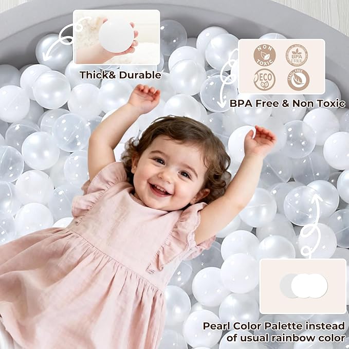 TRENDPLAY Plastic Balls for Ball Pits 2.2 Inch, Pack of 50 100 200 500 Hollow Balls, Perfect for Toddler Baby Pools,Party,Festival Decoration