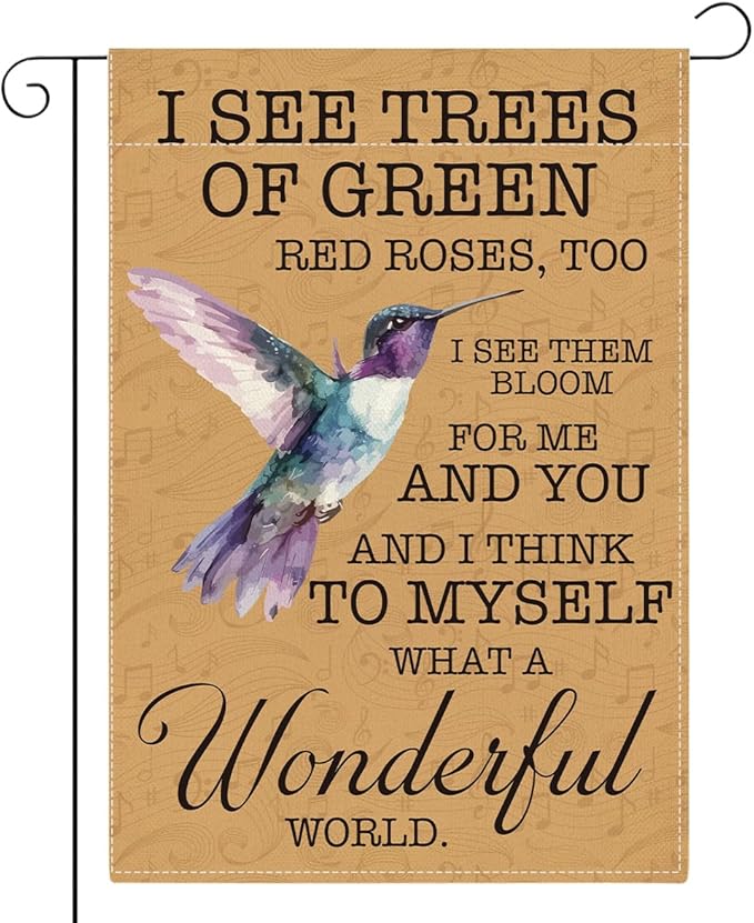 Hummingbird Garden Flag Home Farmhouse Holiday Outside Outdoor Lawn Decorations Yard Flag Double Sided 12x18 Inch