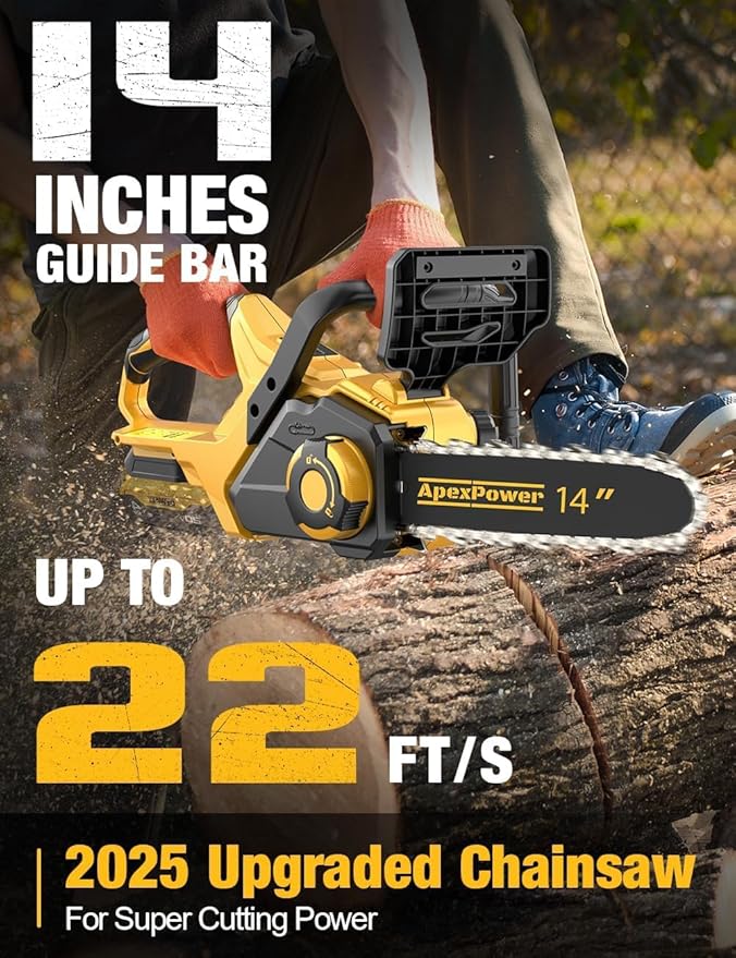 14 Inch Brushless Electric Chainsaw Cordless for Dewalt 20V Battery, Compact Chain Saw with Auto Oiler, Low Kickback, Battery Powered Chainsaw for Tree Trimming, Storm Clean-Up, Wood Cutting, Pruning