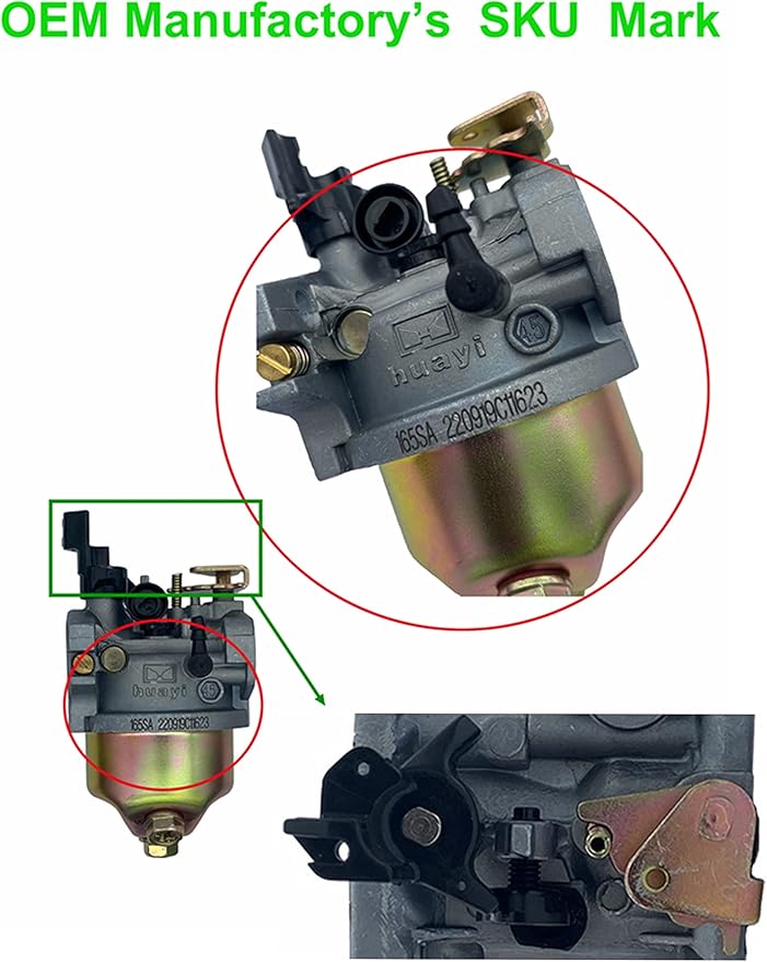 YAMAKATO Huayi 165s 165sa 165sb Carburetor for MTD Toy Bilt Craftsman 951-12705 951-10974 951-10974A 951-14034, Carb for Cub Cadet 179cc 208cc 243cc Snow Blowers