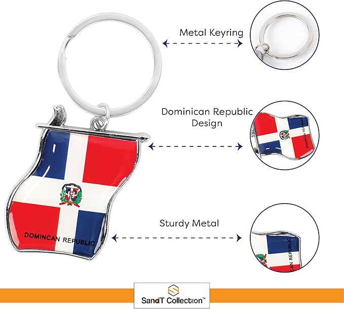 SandT Collection Dominican Republic Flag Keychain