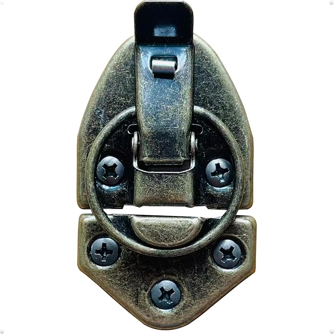 trust4care 3-Pack Hasp and Staple Lock for Steam Room Sauna Spa Wood Wall Panels - Repair Replacement Sauna Accessories, Rust-Resistant Durable Zinc Plated Security Buckle Latch Clamps (Brass)