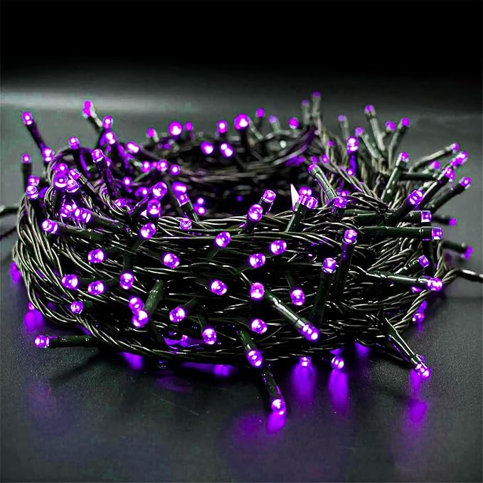 Twinkle Star 200 LED 66FT Halloween Fairy String Lights, Halloween Decoration Lights with 8 Lighting Modes, Mini String Lights Plug in for Indoor Outdoor Christmas Tree Decor, Purple