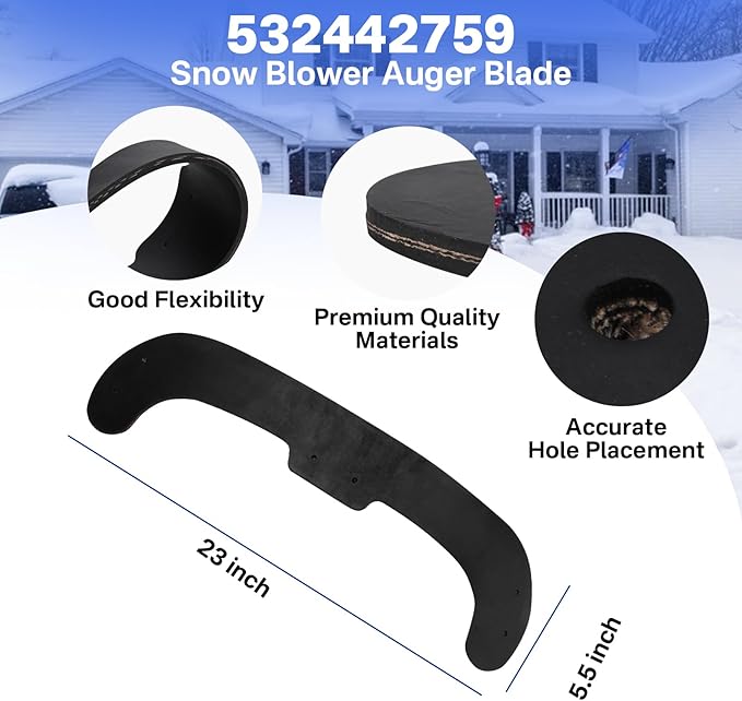 532442759 Snow Blower Auger Blade Set (2 Pack) -Rubber Snow Blower Paddle Set Compatible with Husqvarna ST111 ST121E ST131 ST151