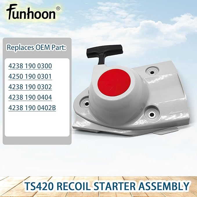 4238 190 0300 Recoil Starter Assembly for Stihl Chainsaw TS410 TS420 TS410Z TS420Z TS480i TS510i Concrete Cut Off Quickie Saw Pull Start Assembly