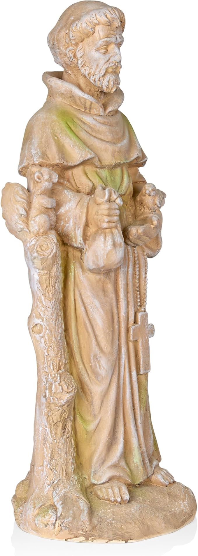 Alpine Corporation QFC103-201 Old World St. Francis Statue, Meaningful Statuary Décor for Garden, Patio, & Lawn, 31" H