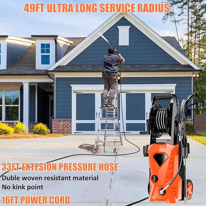 5000PSI Electric Pressure Washer 2025 2.8GPM High Power Washer with 4 Pressure Nozzle and Soap Bottle for Home, Car Washing, Fence Cleaning, Patio