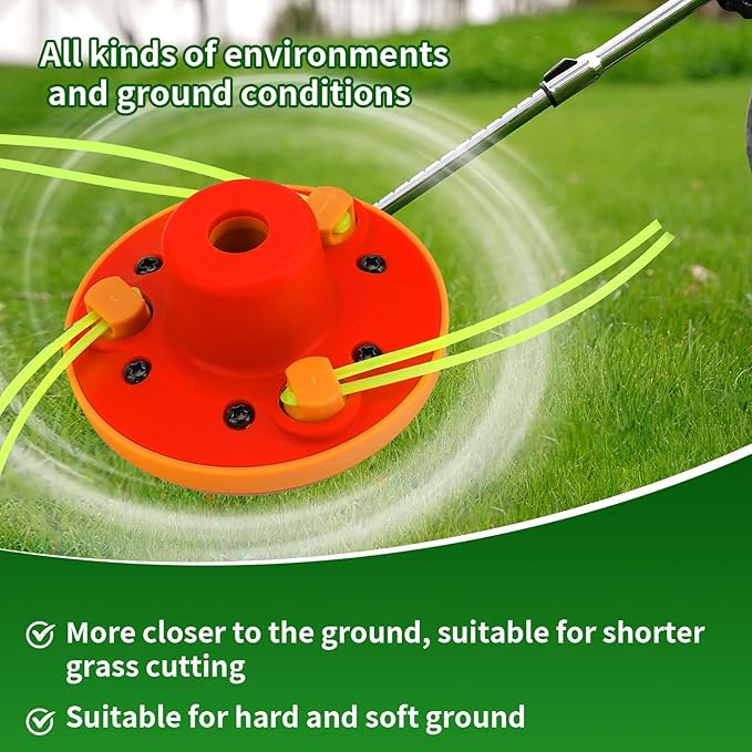 Quintillus Universal Weed Eater Head,H09 Weed Wacker Head Grass Trimmer Head Compatible with Ego, Ryobi,Echo,Weed Warrior with 12pc 11in / .095" Triangle Trimmer Line （Not for Kobalt）
