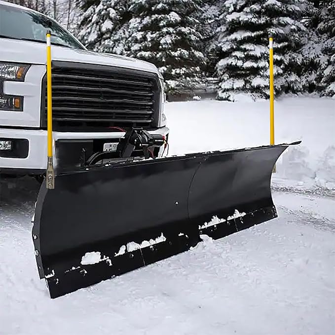 28" Yellow Snow Plow Markers Blade Guides 304 Stainless Steel Joint 3/4''Built-in Steel Wire Never Break for Blizzard Boss SNO-Way Western Snowplows Pickup Truck SUV UTV ATV