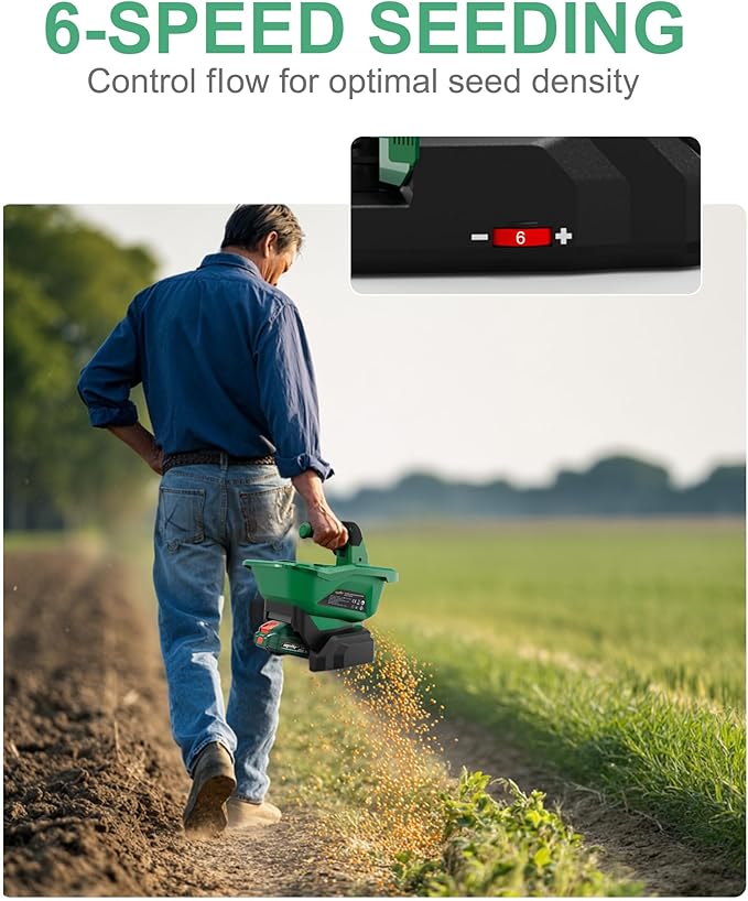 Handheld Power Spreader Compatible with Makita 18V Battery(Tool Only), Cordless Seed Spreader Available Year-Round, Electric Lawn Spreaders for Grass Seed, Fertilizer, Salt, Ice Melt, Feed