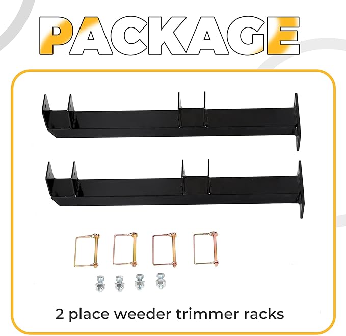 ECOTRIC 2 Place Weeder Trimmer Racks Holders Hold Two for Trailer Truck Tree Trimmers Edgers Pole Saws Powercoated Steel
