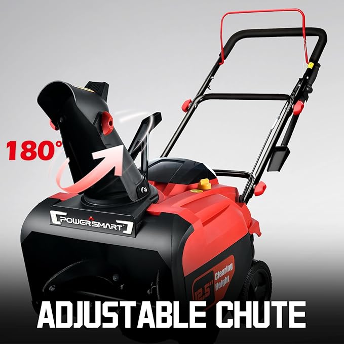 PowerSmart Single-Stage Gas Snow Blower with Electric Start, 21-Inch, 212cc 4-Stroke Engine, LED Light