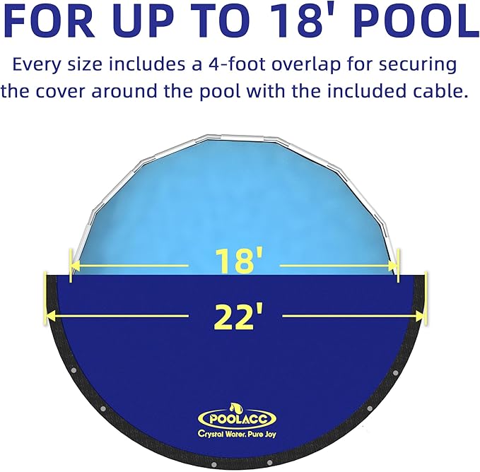 Pool Covers for Above Ground Pools - 18 ft Round Winter Pool Cover, Extra Durable Cold- and UV-Resistant Heavy-Duty Swimming Pool Cover for Winterizing