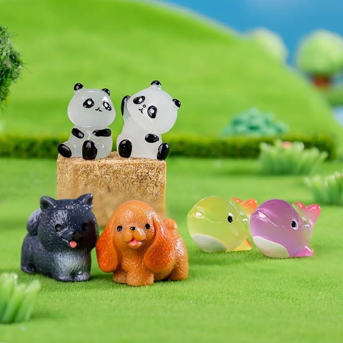 50 Pcs Mini Resin Animals Figures - Land & Sea Creatures Set for Fairy Garden Decor, Miniature Landscape Ornaments Collection