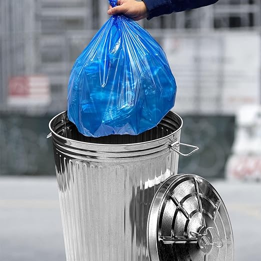Plexon Metal Trash Can with Lid Outdoor 20 Gallon Galvanized Steel Garbage Bucket with Lid Silver