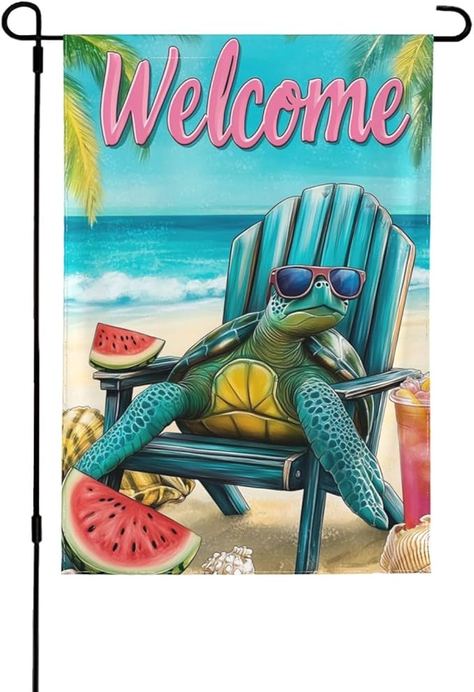 Sea Turtles Garden Flag Vertical Double Sided Outdoor Yard Flags 12.5x18 Inch Burlap Banners for House Lawn