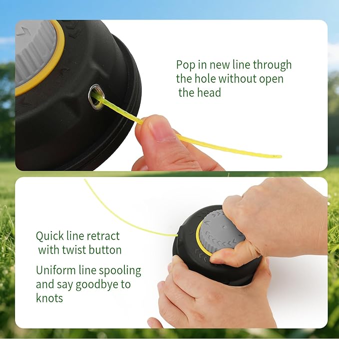 Quintillus H05 Weed Eater Head Universal Trimmer Head String Trimmer Head Bump Feed Weed Wacker Head Grass Trimmer Head Replacement for Weed Warrior, Echo, Husqvarna, Comes with .080 Trimmer Line