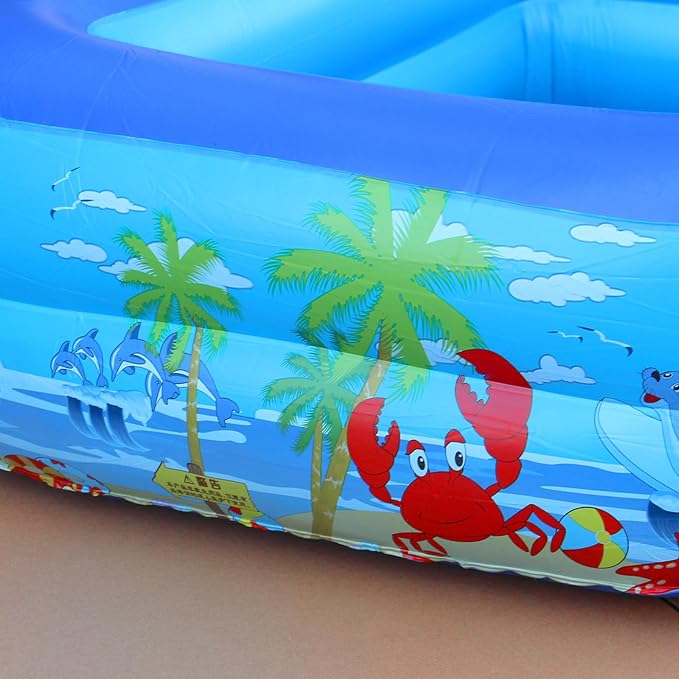 BaiaoInflatable Kiddie Swimming Pool for Adults and Kids, Blow Up Pool for Backyard, Garden, Indoor, or Summer Outdoor Play Water Happy Time