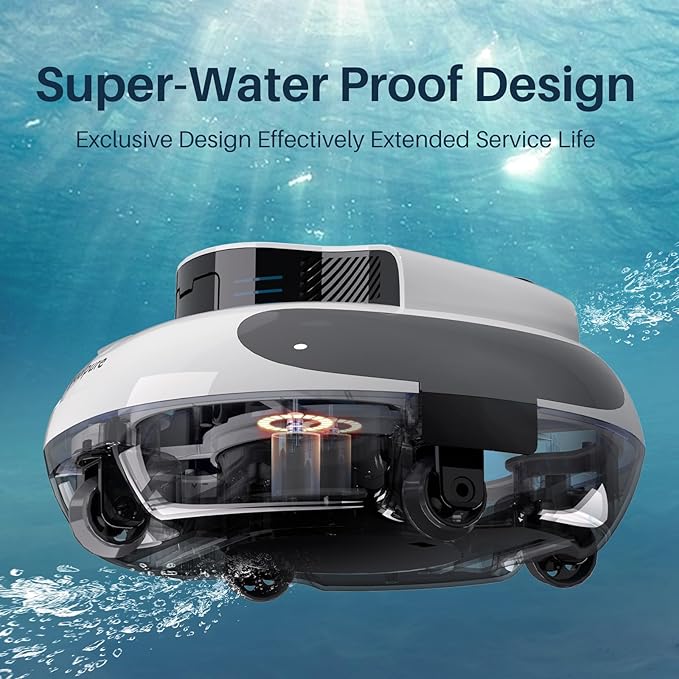 POOLPURE AquaGuard SE II Cordless Robotic Pool Cleaner - 120Min Runtime with 5000mAh Battery, Dual 30W Motor Power for Above Ground & Inground Pools, Auto Cleaning with Self-Parking