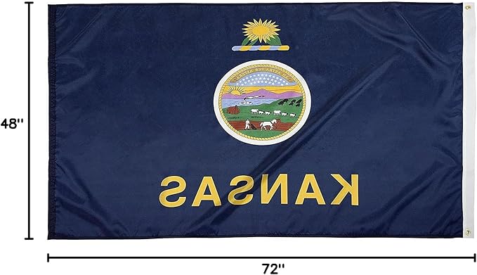 FlagSource Kansas Nylon State Flag, Made in the USA, 4x6'