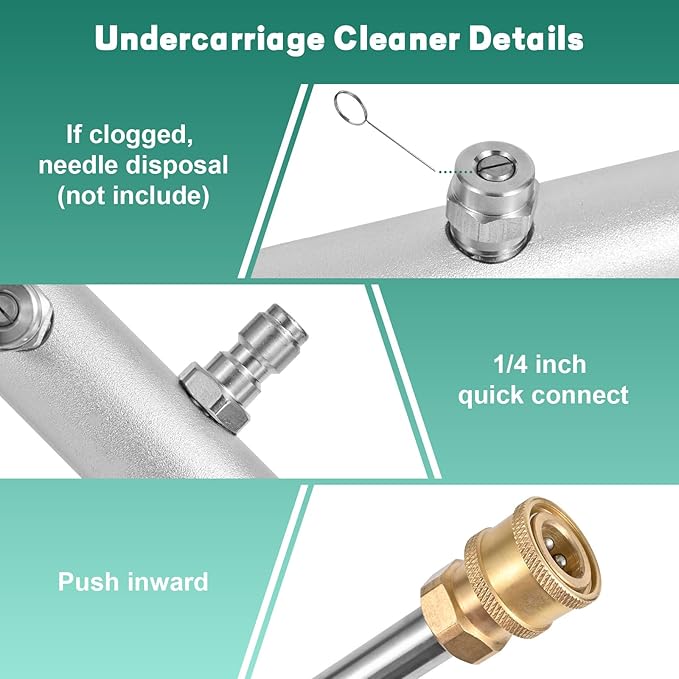 16 Inch Pressure Washer Undercarriage Cleaner, Under Car Washer, Undercarriage Sprayer for Pressure Washer with 2 Pcs Extension Wand, Universal 1/4" Connector, 4000 PSI