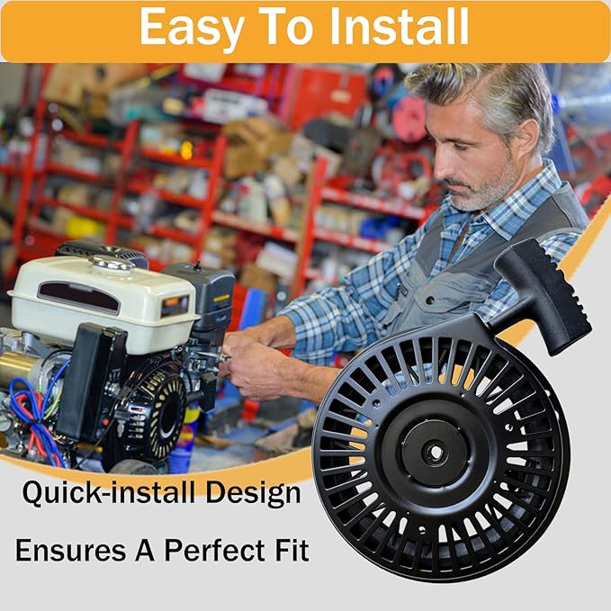 PlumPine 590749 Pull Start Assembly for Tecumseh HM100 HM90 HM80 HMSK80 HMSK85 HMSK90 HMSK100 OHH50 OHH55 OHH60 Snow Blower Mower Engine Recoil Starter Pull Cord Replacement