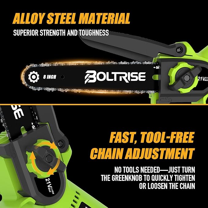 8 Inch Cordless Mini Chainsaw, 1000W Brushless Electric Chainsaw, 2000mAh Batteries & Auto Oiler Hand Held Powered Small Chain Saw, for Tree Trimming Wood Cutting Garden and Yard Work