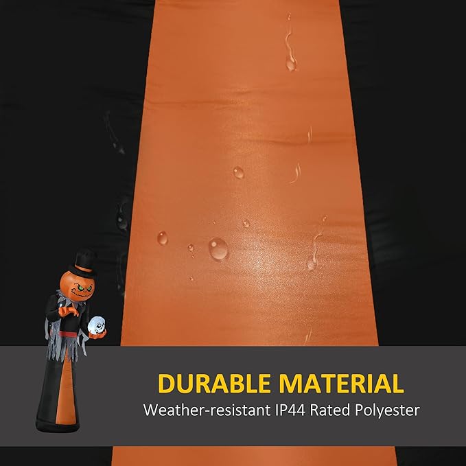 12ft Inflatable Halloween Decoration Pumpkin Reaper with Skeleton Skull, Waterproof Outdoor Decorations, Blow Up LED Yard Decor for Garden, Lawn, Party, Holiday