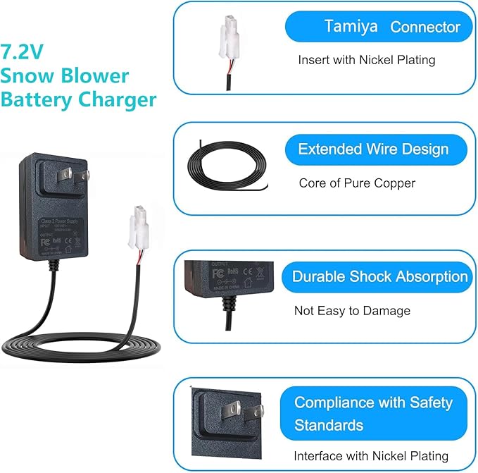 7.2v Snow Blower Battery Charger Compatible with Ariens Snow Blower Platinum SHO 24 EFI/ST28DLE/ST36DLE/Pro 28 Hydro EFI/Deluxe 30 EFI/Pro 36 Hydro EFI (Replace #05079500) Replacement Power Cord