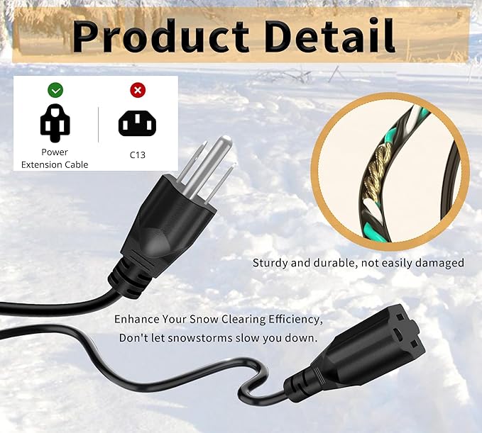 Snow Blower Electric Starter Cord 02483100 for Ariens Snowblower SS322 SS522 SS522C, MTD 629-0071, MTD 929-0071, MTD 929-0071B, Tecumseh: 32450B,Replace Ariens Electric Start Cord Part