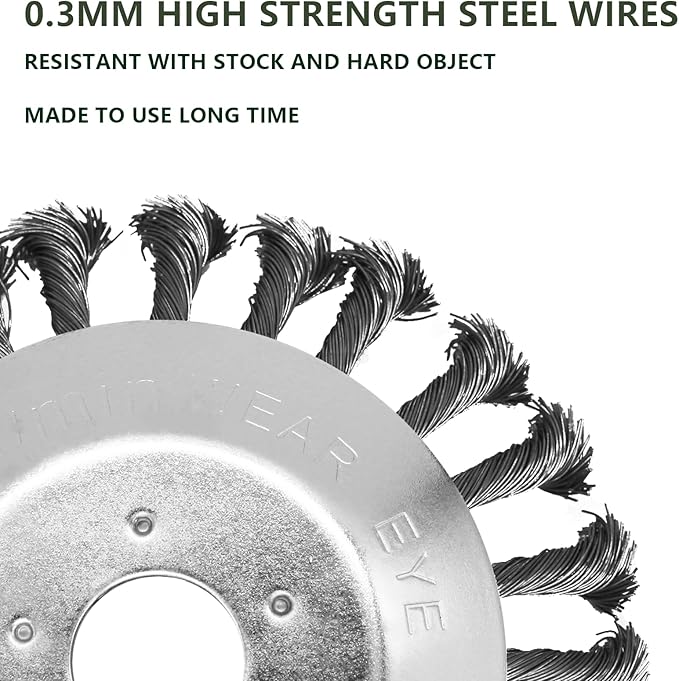 6 Inches + 8 Inches Inch Steel Wire Trimmer Head, Weedeater Wheel Brush Cutter, Trimmer Blade Head for Weedeater, Compatible with Husqvarn, Sthl, with 25.4mm/1inch Arbor (6 inches + 8 inches)