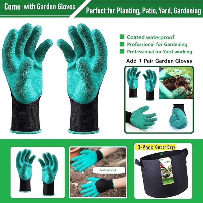 3-Pack 20 Gallon Thickened Plant Grow Bags Large (22x12 in) Heavy Duty Garden Bag Fabric Plant Pots for Tomato,Potato Planter,Flower Pots,Herbs Veggies Planting,Barrel Planter,Yard Waste Bag,Leaf Bags