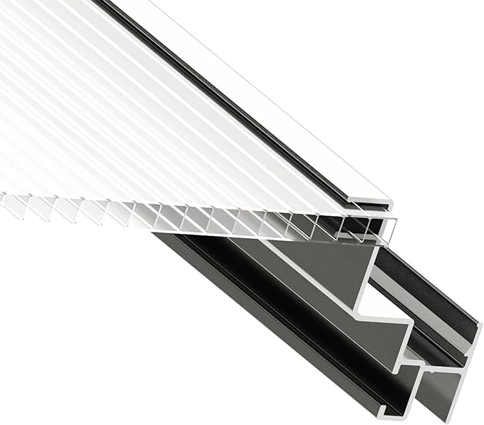 Greenhouse Jasmin 4 Aluminum Frame - 6.3 x 8.4 ft Approx. 6 mm Polycarbonate Panels - Bonus Base Frame and Automatic Vent Opener