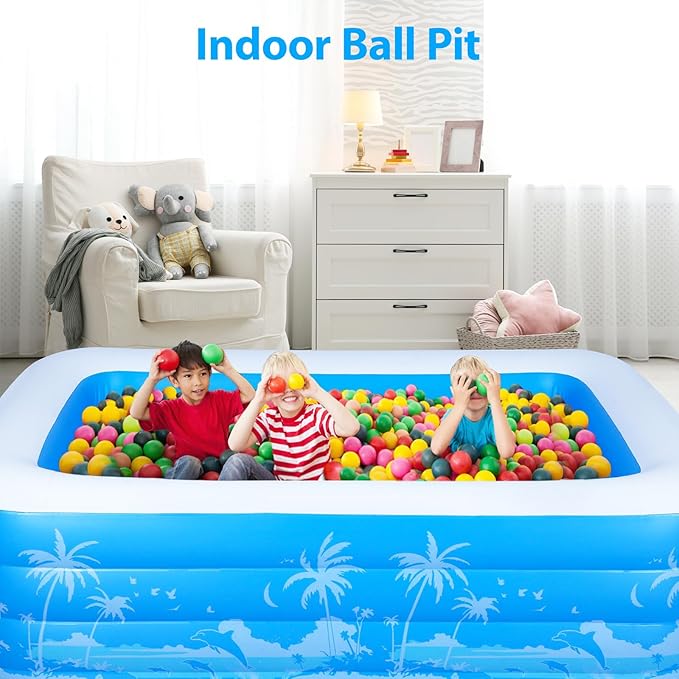 Inflatable Swimming Pool, 79 x 58 x27 inch Full-Sized Inflatable Pools with Seats, Extra Large Blow Up Durable Thickened Pools for Outdoor, Garden, Backyard.