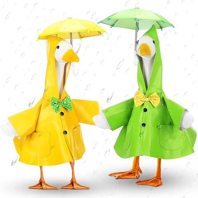 Abbylike Porch Goose Outfits Porch Yard Goose Outfits Clothes Costume Fits Large 23'' Cement for Garden Yard Statue Pathway Decorations