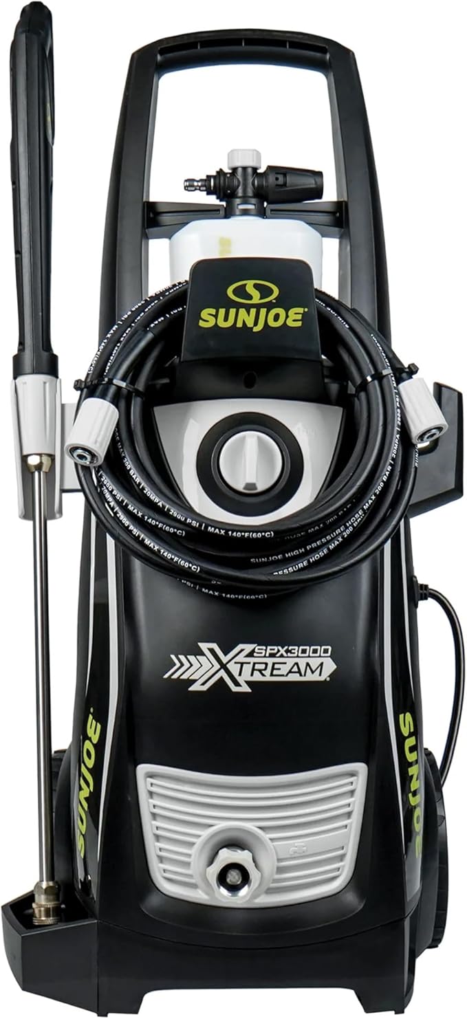 Sun Joe Electric Pressure Power Washer w/ 4 Nozzles & Foam Cannon, 2200 PSI (PWMA Certified), 1.1 GPM, 14.9-Amp Motor - Heavy-Duty Cleaning Machine for Patios, Decks, & Sidewalks, SPX3000-XT1 XTREAM