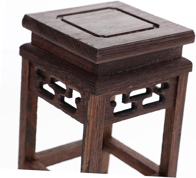 HOMSFOU Antique Chinese Decor Wood Flower Display Stand Vase Holder Decor Plant Pot Stand