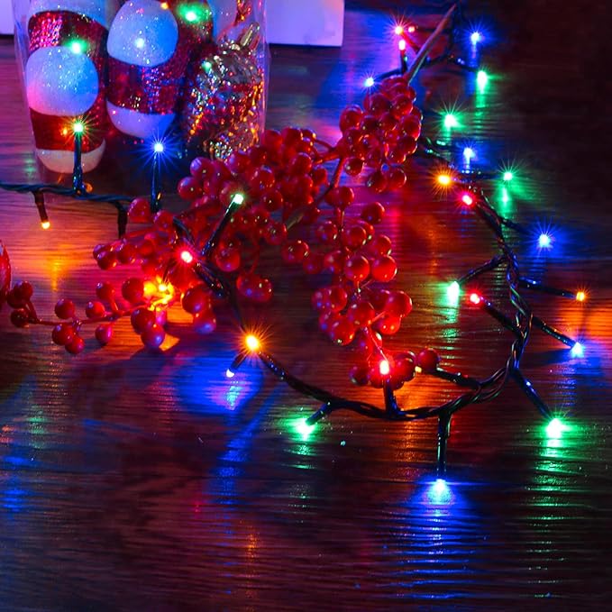 AWQ 1000 LED 82 ft Christmas Cluster Lights Christmas String Lights Decoration Lights for Xmas Home Garden Wedding Party Xmas Tree Bedroom Indoor Outdoor Decor (1000, Multicolor)