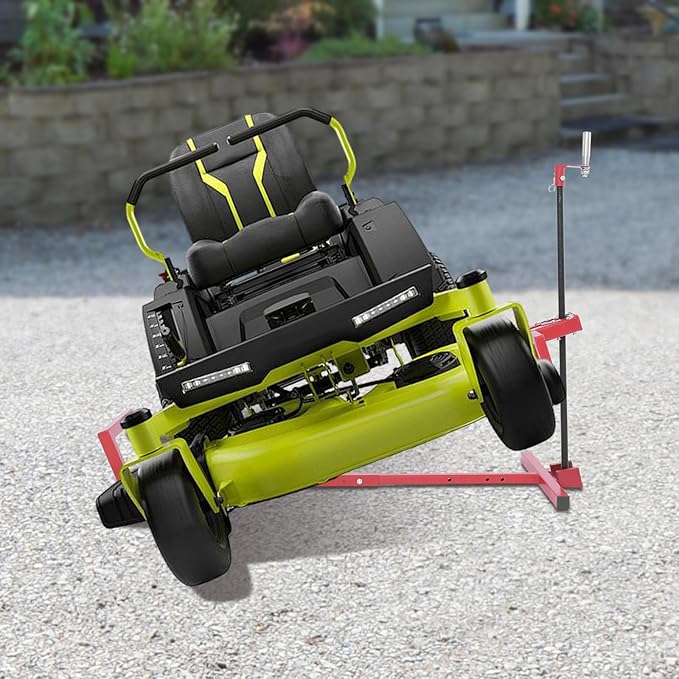 880 lbs Capacity Lawn Mower Lift Tool, Adjustable Steel Lawn Tractor Lift Jack, for Mowers, Garden Tractors, Riding Tractors Repair, Maintenance Lifter (Red)