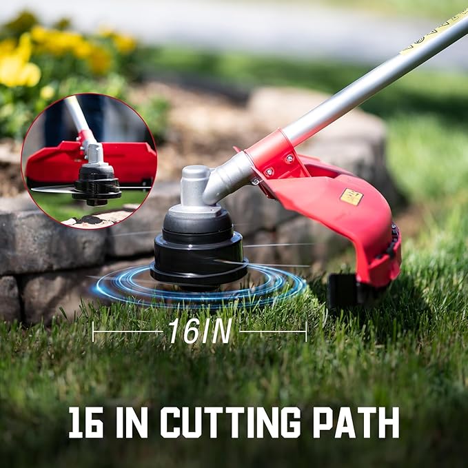 PowerSmart 22 in. 170cc RWD Self Propelled Gas Lawn Mower & 16-Inch 25.4cc String Trimmer/Edger with 10-Inch Brush Cutter