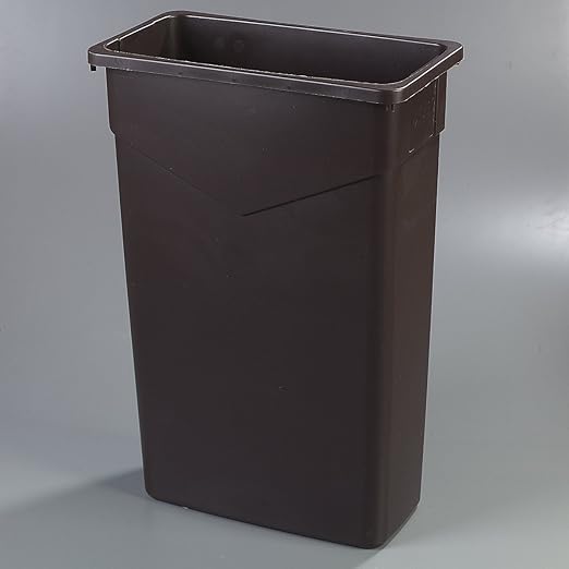 Carlisle FoodService Products 34202369 TrimLine Rectangle Waste Container Trash Can Only, 23 Gallon, Dark Brown