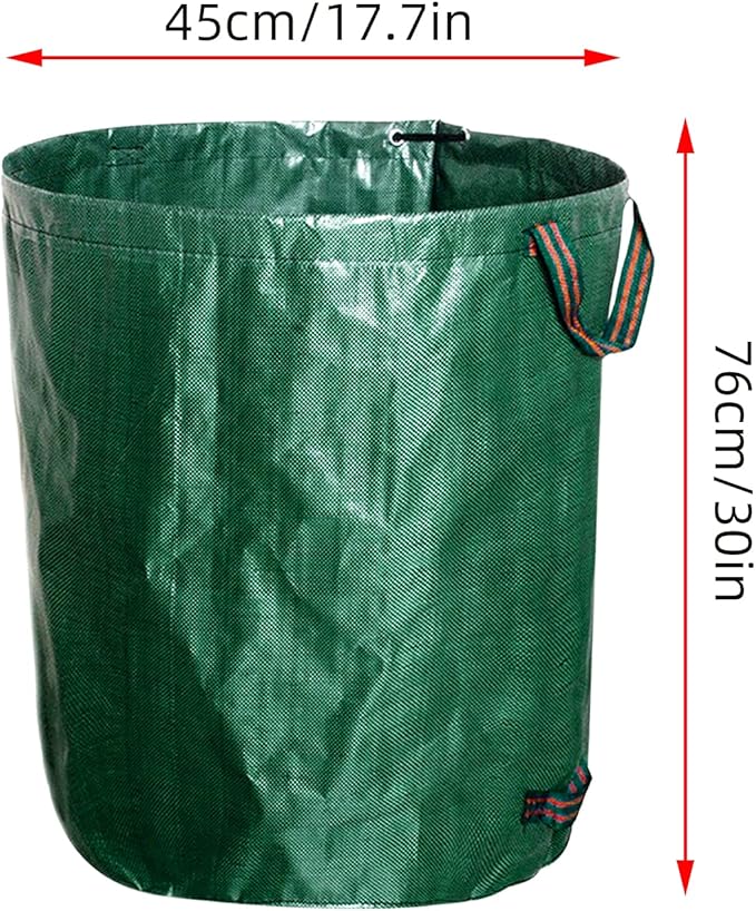kingsea 2 Pack Reusable Garden Waste Bags,Heavy Duty Yard Waste Bag with Dual Handles,Lawn Pool Garden Leaf Bag for Collecting Leaves Grass Clippings Yard Debris (32 Gallon)