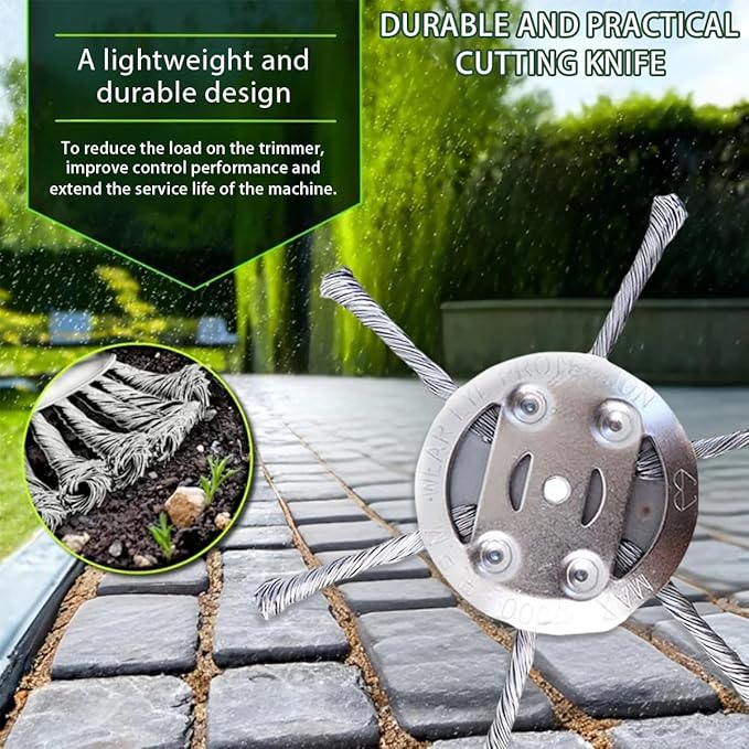 2PCS 6 Inch Weed Eater Blades, 2025 New Steel Wire Grass Trimmer Head，6 Inches Steel Wire Grass Trimmer Head for Electric Battery Powered Cordless String Trimmer（ 6 Blade*2