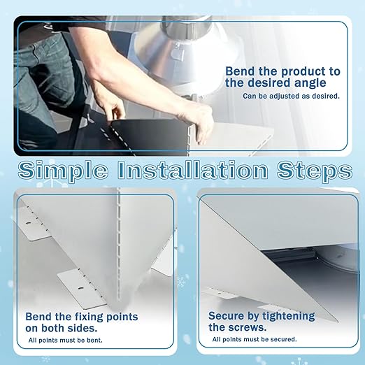 Snow Splitter for Chimneys, 2pcs Adjustable Angle Roof Snow Diverter Universal Fit on All Metal Roof Types, Fits 2-31.5 Inch Pipes, Prevents Ice Dams & Winter Hazards