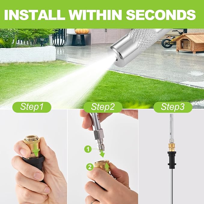 Pressure Washer Long Range Chemical Soap Nozzle, Premium Ladder Saver Shooter Tip for 1700-6000 PSI, 3-7GPM Pressure Washer, with 1/4 inches Quick Connect, Up-to 40ft